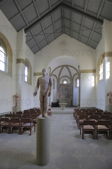 Modern sculpture in St Boniface's Castle Chapel, interior view, Salzburg Castle, Bad Neustadt an
