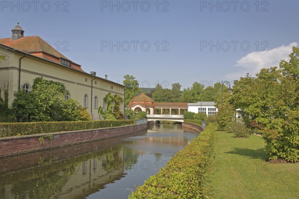Wernarz spring temple built in 1911 and bridge over the river Sinn, temple, art nouveau,