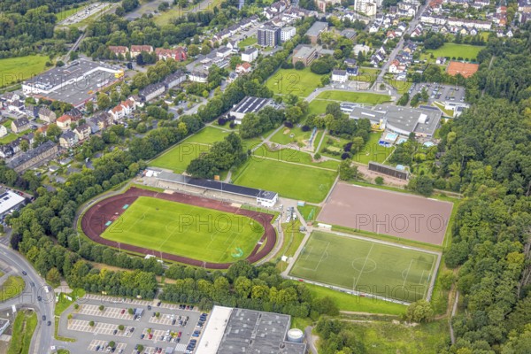 Aerial view, sports centre Große Wiese with football stadium and athletics stadium Große Wiese, SV