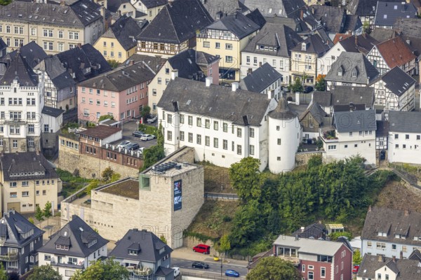 Aerial view, Sauerland Museum with tower, old town, Arnsberg, Ruhr area, North Rhine-Westphalia,