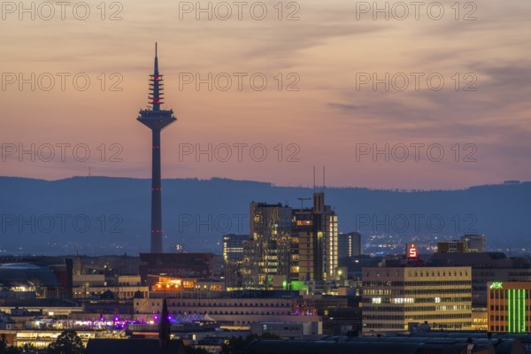 FRANKFURT, GERMANY - JUNE 12, 2025: Europaturm Telecommunications Tower in Frankfurt City at