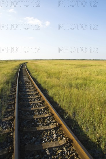 Railway tracks of the Wangerooger Insel-Schmalspurbahn, East Frisian Island of Wangerooge,