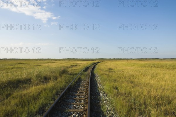 Railway tracks of the Wangerooger Insel-Schmalspurbahn, East Frisian Island of Wangerooge,