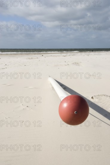 Flagpole impressions on the west beach of the North Frisian island of Amrum, Amrum, Norddorf, North