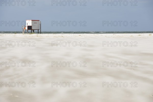 DLRG station on the lonely west beach of the North Frisian island of Amrum, Amrum, Norddorf, North