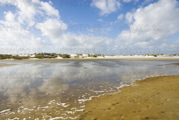 Water reservoir between the dunes of the North Frisian island of Amrum, Amrum, Norddorf, North