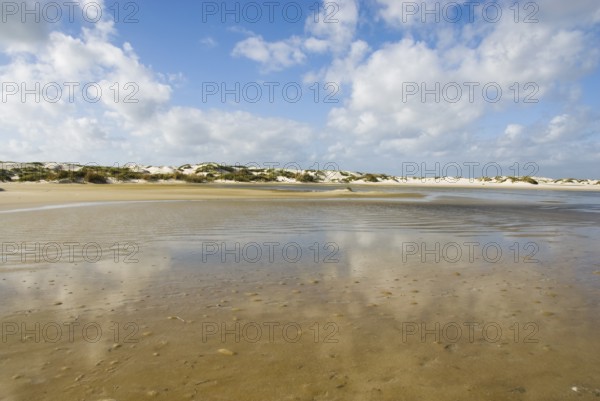 Water reservoir between the dunes of the North Frisian island of Amrum, Amrum, Norddorf, North