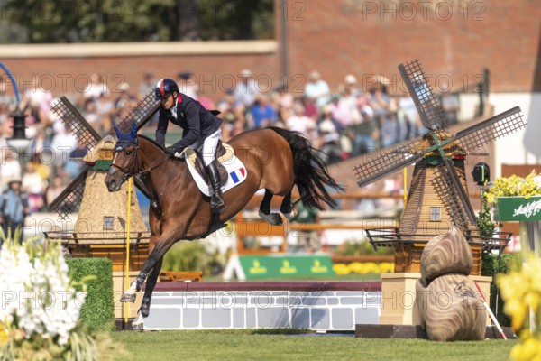 Olivier Robert of France, riding Inglesias D.V., competes in the first round of the 2025 BMO