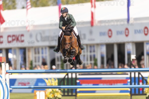 Tom Wachman of Ireland, riding Tabasco De Toxandria Z, competes in the first round of the 2025 BMO