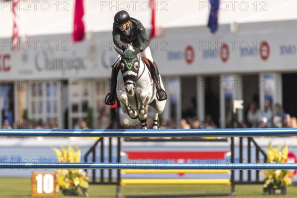 Luiz Felipe de Azevedo Neto of Brazil, riding Pandora Boy Z, competes in the first round of the