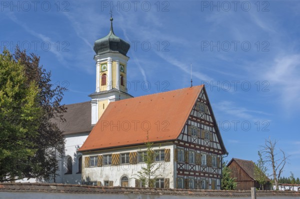 Hospital chapel in Bärenweiler from 1619 and pointed gable façade with half-timbering near