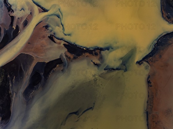 River, river course, river delta, branches, aerial view, wild river, summer, marshland, sediments,
