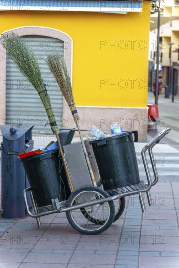 Street cleaning equipment stands ready for use, promoting hygiene and urban cleanliness in ronda,