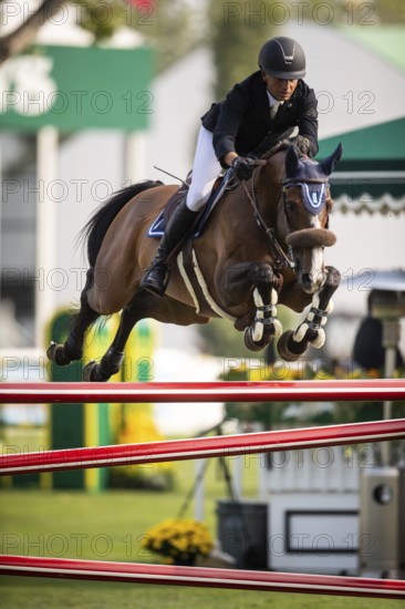 Sameh El Dahan or Great Britain, riding WKD Toronto competes in the 2025 Spruce Meadows Masters on