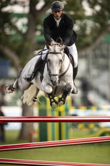 Richard Vogel of Germany, riding Cloudio competes in the 2025 Spruce Meadows Masters on September