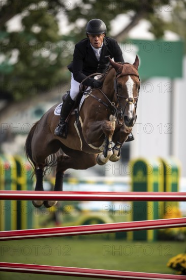 Willem Greve of the Netherands, riding Pretty Woman Van't Paradujs competes in the 2025 Spruce