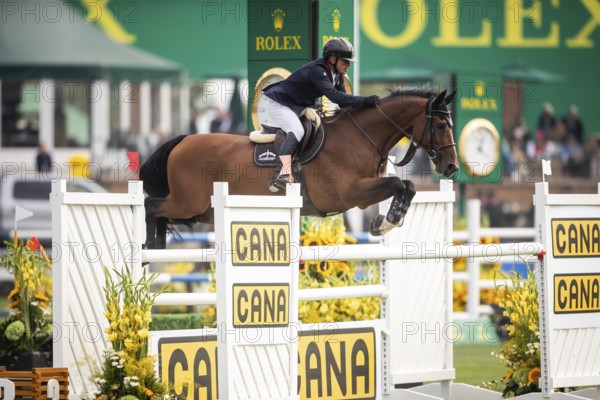 Olivier Robert of France, riding Iglesias D.V. competes in the 2025 Spruce Meadows Masters on