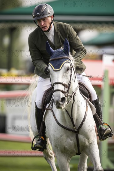 Daniel Coyle of Ireland, riding Incredible competes in the 2025 Spruce Meadows Masters on September