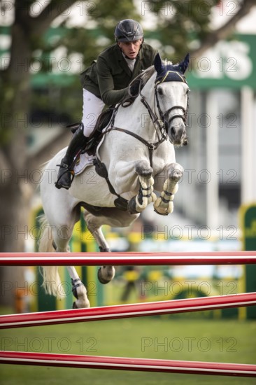 Daniel Coyle of Ireland, riding Incredible competes in the 2025 Spruce Meadows Masters on September