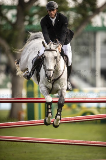 Richard Vogel of Germany, riding Cloudio competes in the 2025 Spruce Meadows Masters on September