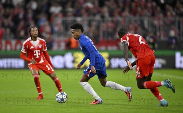 Estevao Chelsea FC The Blues (41) Action on the ball Champions League, Allianz Arena, Munich,