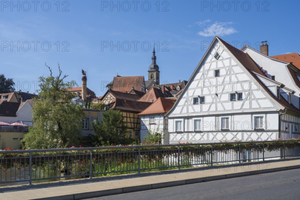 Mill Bridge, Upper Mills, Church of St Stephen, River Regnitz, Old Town, UNESCO World Heritage