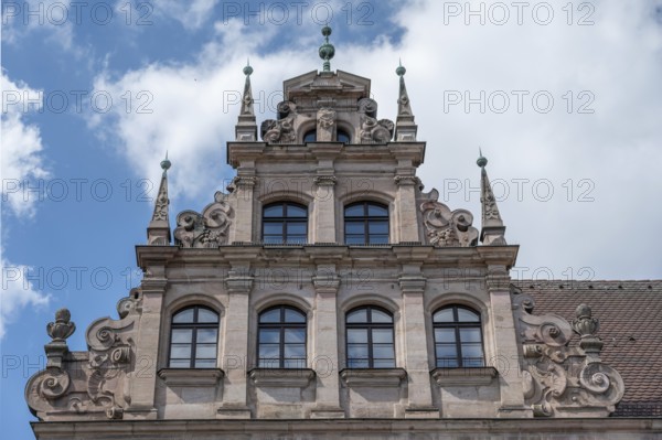 Gable of a former patrician house, mentioned in 1517, rebuilt in 1611 in the Italian Renaissance
