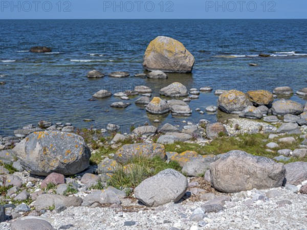 Stones on the shore of the island of Stora grundet on the northern tip of the Swedish island of