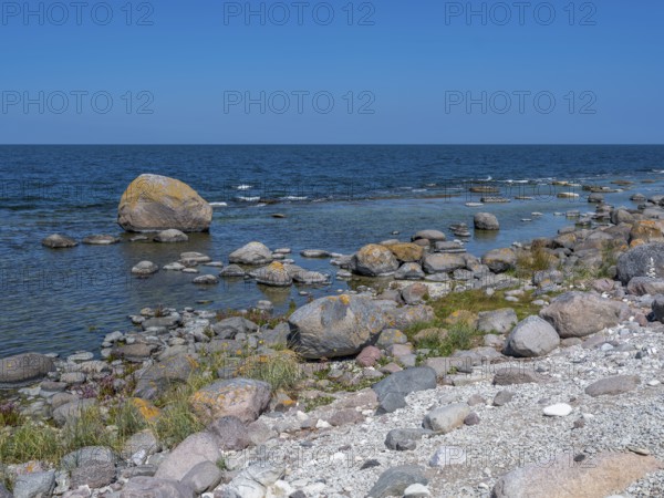 Stones on the shore of the island of Stora grundet on the northern tip of the Swedish island of