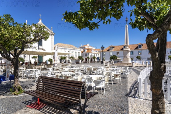 The central square Praça Marquês de Pombal, in the town of Vila Real de Santo António, on the