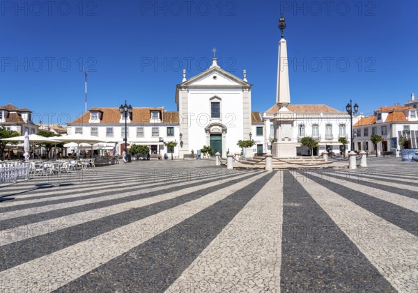 The central square Praça Marquês de Pombal, in the town of Vila Real de Santo António, on the