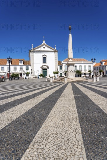The central square Praça Marquês de Pombal, in the town of Vila Real de Santo António, on the