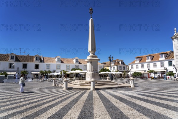 The central square Praça Marquês de Pombal, in the town of Vila Real de Santo António, on the