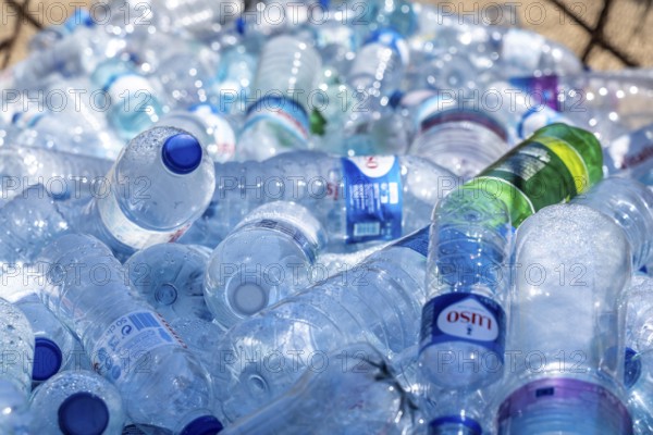 Collection containers for PET bottles, containers, plastic bottles, Portugal has no deposit system,