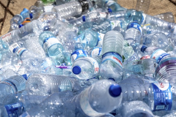 Collection containers for PET bottles, containers, plastic bottles, Portugal has no deposit system,