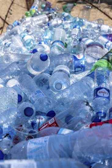 Collection containers for PET bottles, containers, plastic bottles, Portugal has no deposit system,