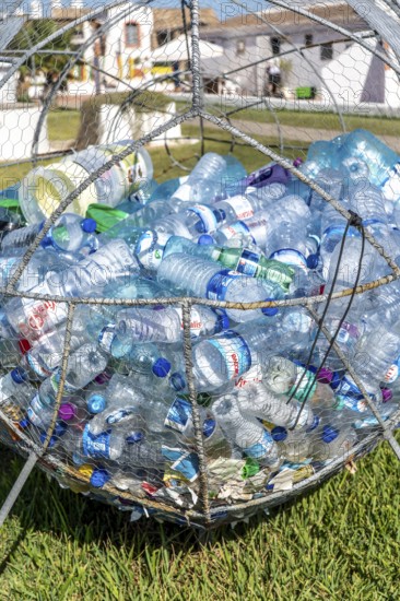 Collection containers for PET bottles, containers, plastic bottles, Portugal has no deposit system,