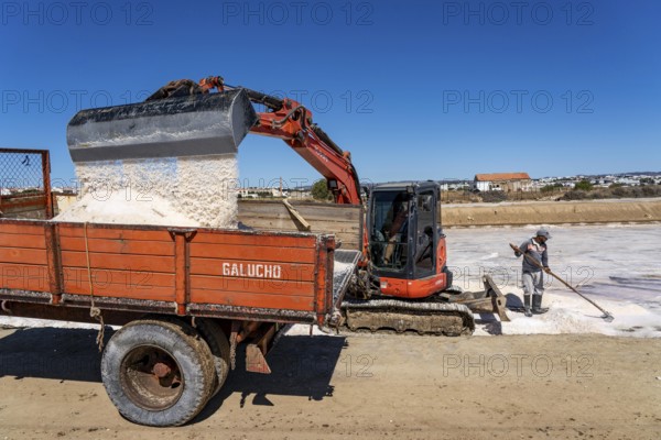 Salt extraction on the Algarve coast in Portugal, 95 per cent of Portuguese sea salt is extracted