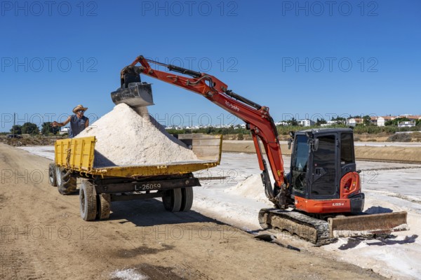Salt extraction on the Algarve coast in Portugal, 95 per cent of Portuguese sea salt is extracted