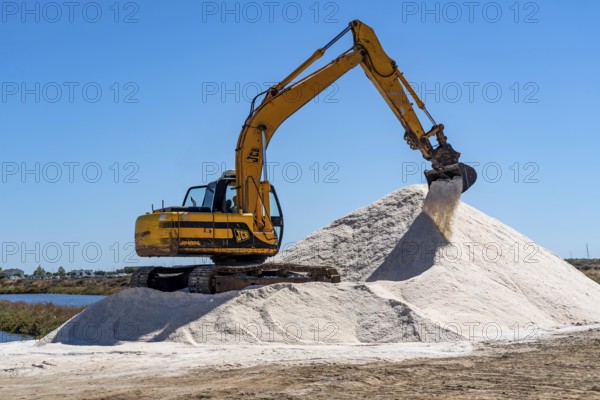 Salt extraction on the Algarve coast in Portugal, 95 per cent of Portuguese sea salt is extracted
