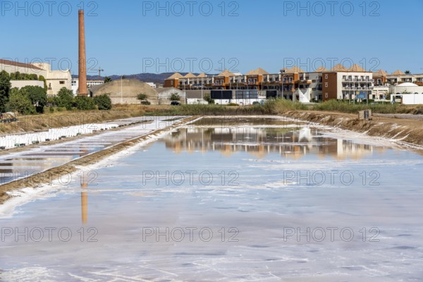 Salt extraction on the Algarve coast in Portugal, 95 per cent of Portuguese sea salt is extracted