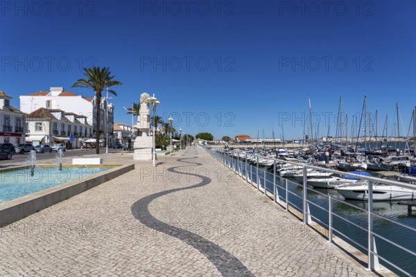 Waterfront promenade at the Vila Real de Santo António marina, town on the border with Spain, Vila