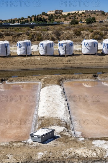 Salt production on the Algarve coast in Portugal, 95 per cent of Portuguese sea salt is extracted
