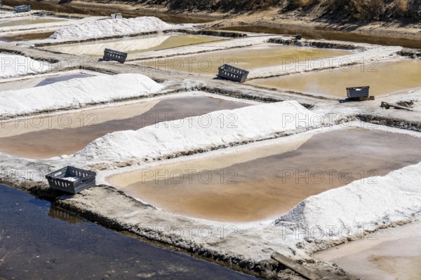 Salt production on the Algarve coast in Portugal, 95 per cent of Portuguese sea salt is extracted