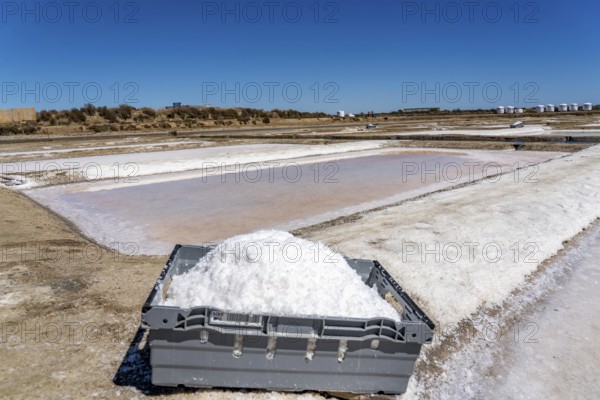 Salt production on the Algarve coast in Portugal, 95 per cent of Portuguese sea salt is extracted