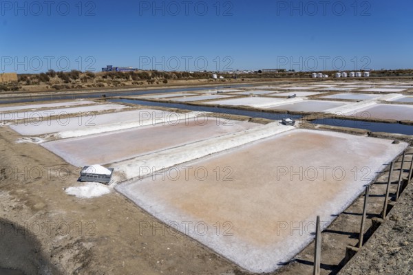 Salt production on the Algarve coast in Portugal, 95 per cent of Portuguese sea salt is extracted