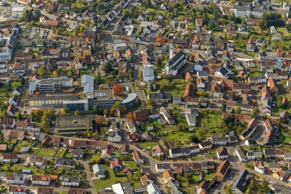 Aerial photo, Losheim am See, Saarland, Rhineland-Palatinate, Germany, Europe, Greimerath,