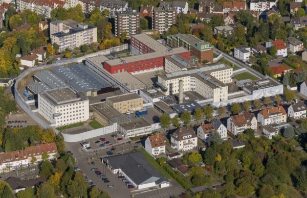 Saarbrücken Prison, Lerchesflurweg, Saarbrücken, Saarland, Germany, Europe, aerial view, birds-eyes