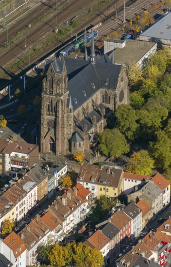 Church of St. Joseph in Malstatt, Saarbrücken, Saarland, Germany, Europe, aerial view, birds-eyes