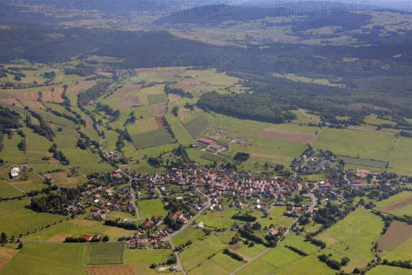 Aerial photograph, Schwarzenborn camp, tree meadow, Schwarzenborn, Hesse, Germany, Europe Aerial